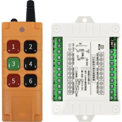 Universal 433mhz DC12V 24V 6 channel RF Wireless radio Remote Control switch system Receiver Transmitter lighting power