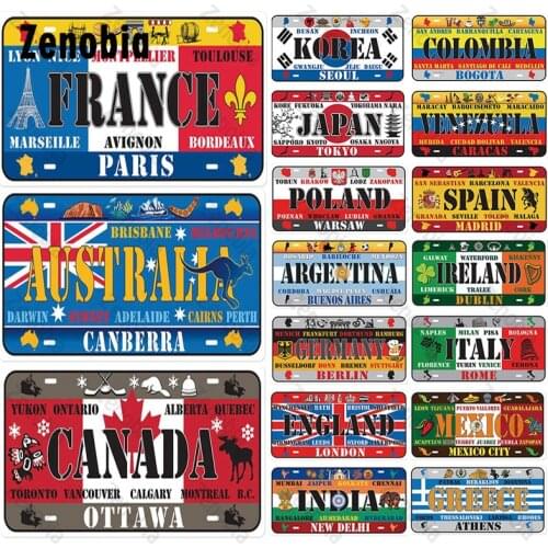 Vintage Decor Rust All Country Sign Tin Sign Wall Art Stickers Metal Poster for Bar Pub Club Man Cave Tin Plates Room Decoration