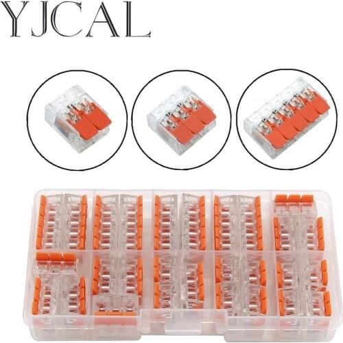 YJCAL 221- 412 413 415 28PCS/BOX Wire Butt Joint Connector Connector Clip Fast Insulation Terminal Block AWG 28-12