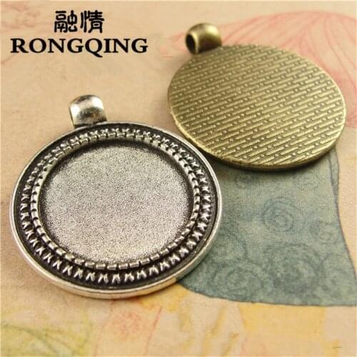 RONGQING Jewelry Accessories Wholesale 40pcs/lot Simple Circular Round DIY Cabochon 20mm Base Settings