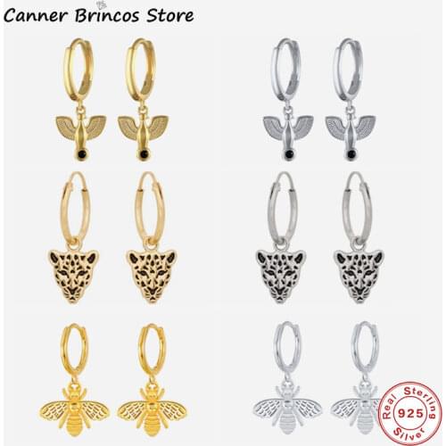 CANNER 925 Sterling Silver Huggie Earrings For Women Girls Hoop Earrings Series 2021 Trend Boucle Oreille Femme Fashion Jewelry