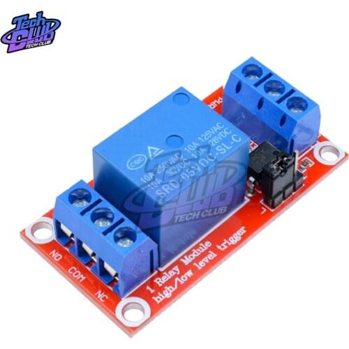One 1 channel relay module DC 12V high and low level trigger relay control with optocoupler red