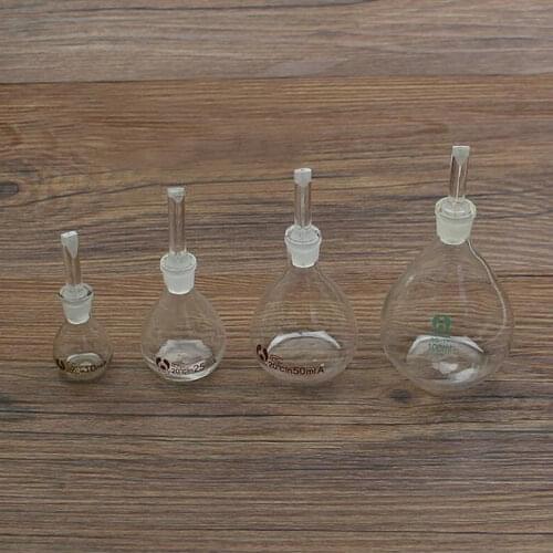 1Piece lab 5ml 10ml 25ml 50ml 100ml Glass pycnometer ball-shape gravity bottle picknometer for Glassware