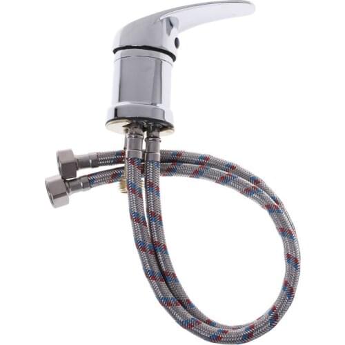 11.2x7.5cm Zinc Alloy Hot & Cold Water Faucet Wash Hair Tap Mixing Valve Beauty Salon Bed Accessories 50cm