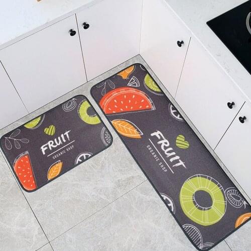 2Pcs Non-slip Door Mats Kitchen Anti-Skid Floor Rugs Water Oil Absorbing Bathroom Doormat Polyester Latex Non-slip Mats