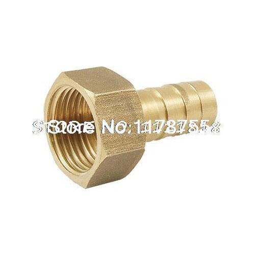 3/8" Fuel Hose Barb 19/32" Female Thread Straight Coupling Brass Fitting