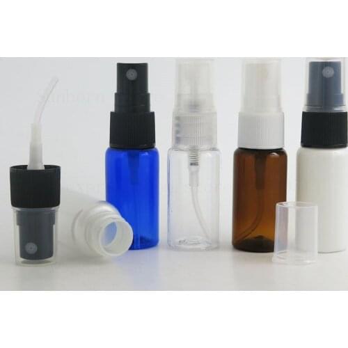 50pcs 15ml 15cc 1/2oz Travel Empty Small Plastic Fine Mist Spray Liquid Perfume Bottle with black white clear Sprayer Atomiser