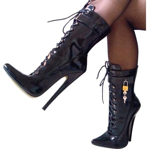 7.09in High Height Sex Boots Party Boots Stiletto Heel Pointed Toe Ankle SM Boots US Size 6-14 No.1811