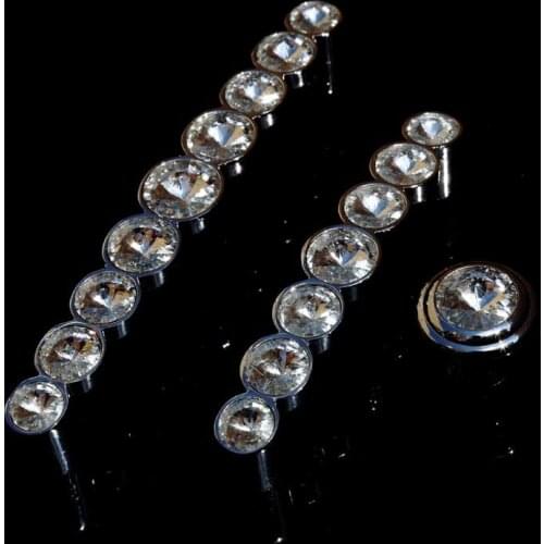 96mm 128mm modern fashion rhinestone furniture handle silver chrome dresser cabinet door handle knob glass crystal drawer knob