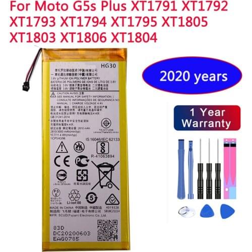 Original Battery 3000mah HG30 for Motorola Moto G5s Plus XT1791 XT1792 XT1793 XT1794 XT1795 XT1805 XT1803 XT1806 XT1804 XT1802
