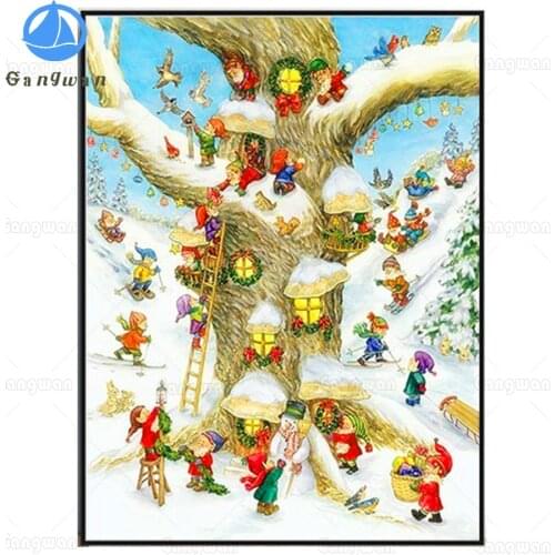 Diamond Painting Santa Claus Diamond Mosaic Snow Diamond Embroidery Winter Full Square Cross stitch cartoon Christmas Home Decor