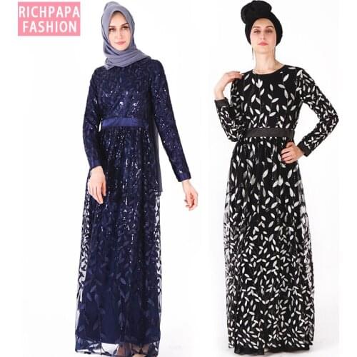 Sequin Kaftan Abaya Turkey Robe Dubai Hijab Muslim Dress Jilbab Ramadan Elbise Abayas For Women Caftan Marocain Islamic Clothing