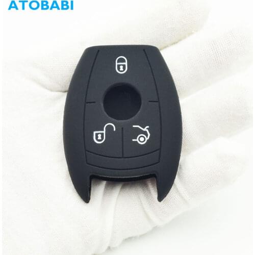 ATOBABI Silicone Car Key Case For Mercedes Benz A B C E S M R CLS CLK G Class GT Viano SLK Smart Remote Control Protector Cover
