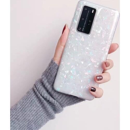 Bling Shell Marble Clear Soft IMD Case Cover For Huawei P20 P30 P40 Mate 10 20 Nova 3 3i Honor 8A 8X 9 10 10i 20 20S Lite Pro
