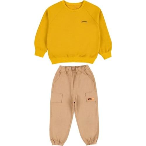 Childrens clothing boy 2pcs condom head sweater jacket + trousers new spring / autumn big virgin suit