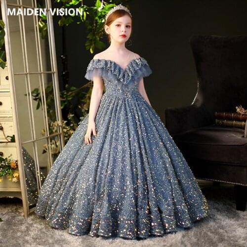 Kids Dresses For Teens Party Wedding Dress Gorgeous ball gown Children Pageant Gown Girls Princess long Dress Toddler Girl robe