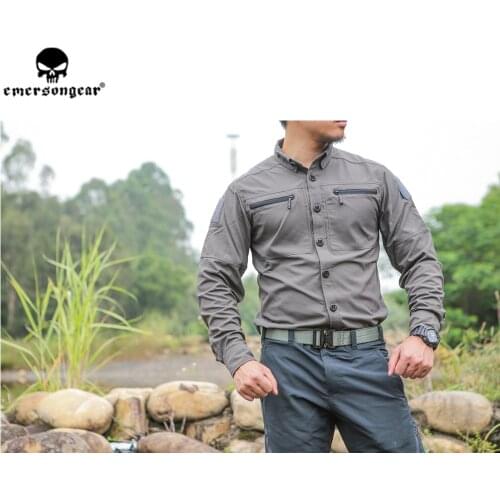 Emersongear Blue Label Mens Shirt Defender Tactical Shirt Stretchable Breathable Nylon Hiking Hunting Outdoor Sports Shirt Tops