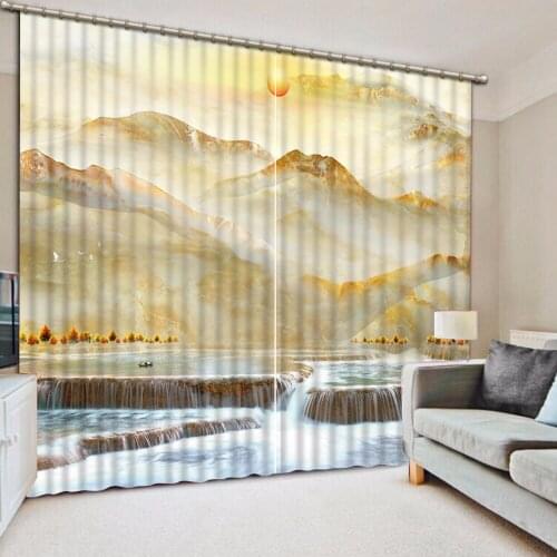 Photo Customize size Natural Beautiful mountain curtains vintage Blackout curtain curtains