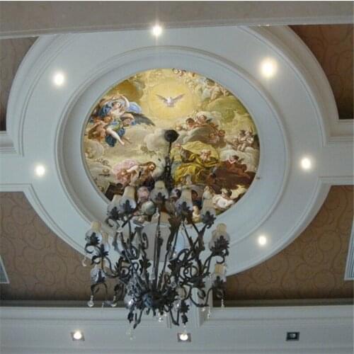 Beibehang papel de parede murals European painting / mural wallpaper ceiling murals wallpaper lamp pool Religion photo wallpaper