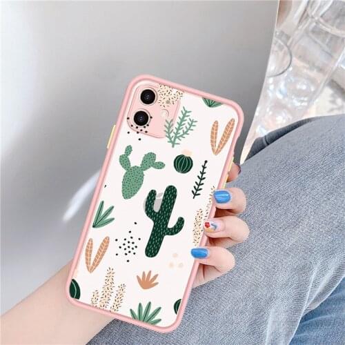 GYKZ Funny Cactus Flower Plants Phone Case For iPhone 7 11 Pro XS MAX X XR SE 2020 8 6 Plus Candy Shockproof Matte Cover Fundas