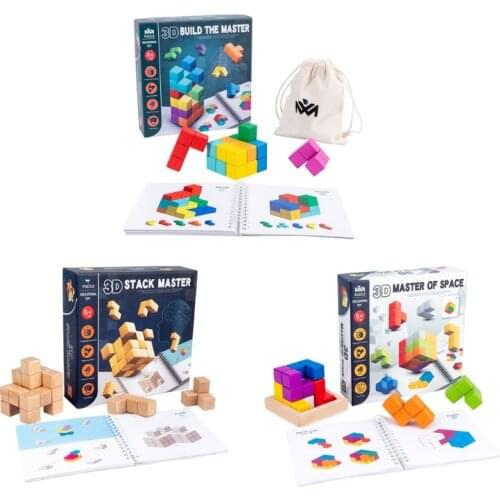 28EC Creative Early Learning Tangram Montessori Stacking Toy Block w/ Manual Teaching Aid for Activity Center Children Gift