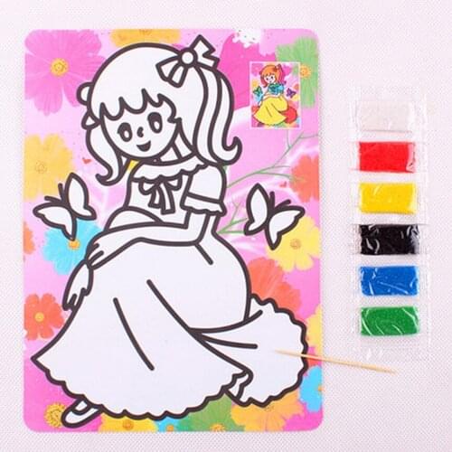 Sand Painting Picture Children DIY Toy Educational Kid Scratch Painting Kid Toy 15cm * 20.5cm Sand Painting Art Sets
