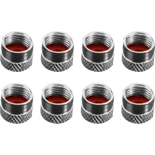 8pcs/set 8mm Valve Caps Metal Short Gasket Premium Tire Valve Cap Cover Car Wheel Valves Stem Air Caps Accessories