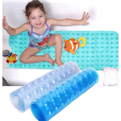 Lovrtravel Rectangle 40x100 PVC Anti-skid Bath Mat Soft Bathroom Massage Mat Suction Cup child Non-slip Bathtub Carpet