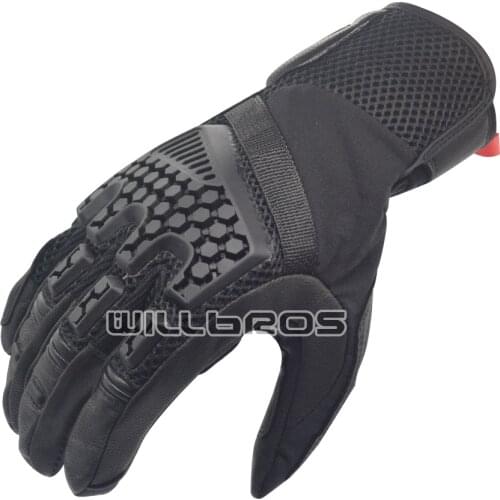 Motocross Racing Sand 3 Leather Gloves Motorcycle Guantes Moto Riding Scooter Motorbike Black Luvas Mens