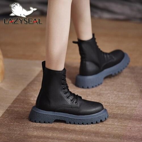 Lazyseal Colorful Lace Up Women Shoes Soft Women Boots Ankle 2021 Fashion Women Shoes Classic Round Toe Botas Femininas