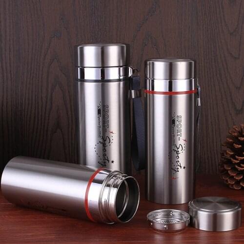 Less 1000ml Stainless Steel insulated Thermos Bottle Thermo cup Travel Coffee Mug Thermal vaccum water bottle Car Thermal kettle