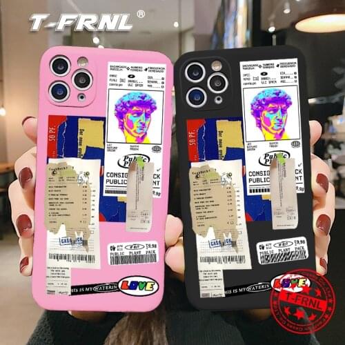 Cute Cartoon David Phone Case For iPhone 11 Pro XS MAX X XR 7 8 Plus 12 Pro Max Soft Straight Edge Silicone TPU Cover Coque