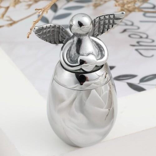 Angel Wings With Heart Mini Urns For Human Ashes Holder For Ashes Alloy Metal Cremation Memorial Pet Dog Cat Bird Ash