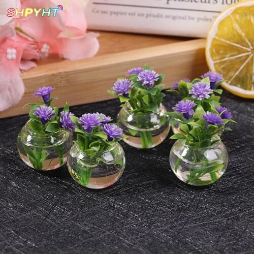 1:12 Dollhouse Miniature Simulation Potted Plants Green Mini Tree Potted For Green Plant In Pot Furniture Home Decor NEW