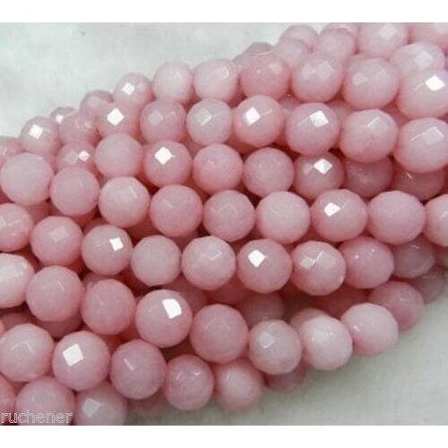 Fashion Jewelry 6MM Perfect Faceted Pink Chalcedony Parts Accessories Diy Women Manual Loose Beads 15" Wholesale and Retail