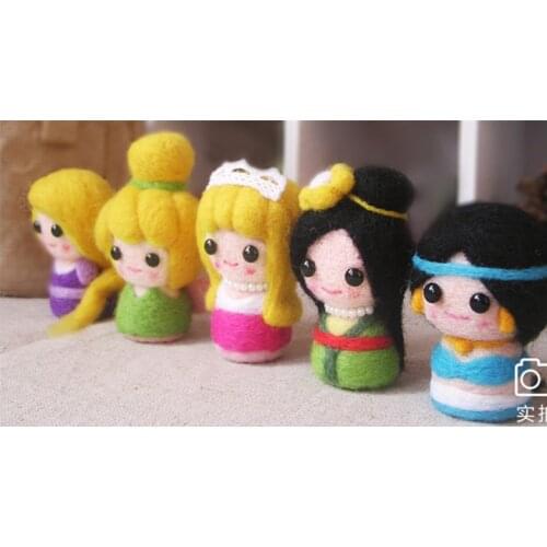 Animated characters cartoon animal set wool needlepoint kit wool felt needle felting decoration craft needlecraft DIY handmade