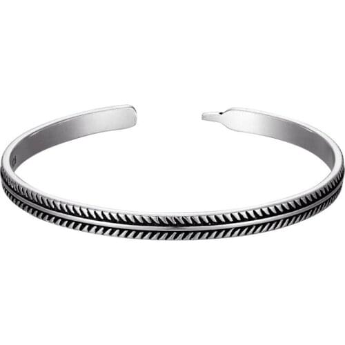 New Arrival Vintage Silver Color Fish Pattern Open Bracelet Bangle Hand Beat Irregular Bracelet For Women Men Jewelry