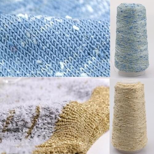 50g Water Drops Style Fine Gold Silver Yarn With wool DIY For Knitting Wool Sweater Scarf Hat пряжа