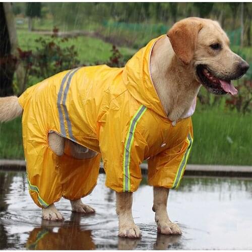 Dog Raincoat Reflective Waterproof Rain for Large and Small Dogs Clothes Coat Jacket Dogs Outfit Clothes Jumpsuit Pet Overalls