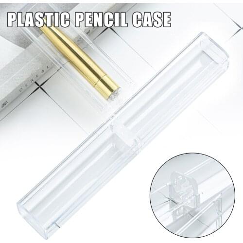 Clear Mini Storage Box Acrylic Pen Pencil Case Sleeve Holder Single Pen Case Pencil Bag GDeals