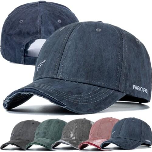 New Unisex Vintage Hole Cap Cotton Hats For Men Fashion Fox Side Embroidery Baseball Cap Women Outdoor Streetwear Hat Cap