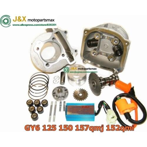 GY6 157QMJ SCOOTER PARTS GY6 125 150cc Engine Kit Cylinder Kit Cylinder Head with Valves already assembled