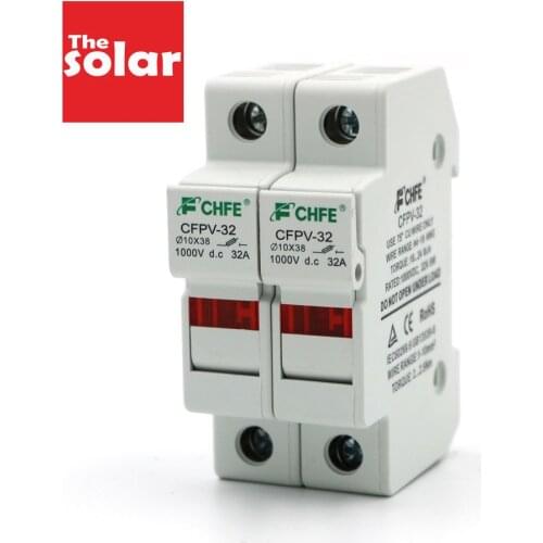 2pcs/lot 5A 10A 15A 20A 30A PV 1000V DC Solar Fuse Connector Fusible With Fuse Holder for PV PV Solar System Protection 10x38mm