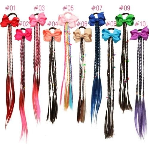 Twist Wig Headband Girls Elastic HairBand Bohemian Braided for Kid Elastic Rubber Band Accessories