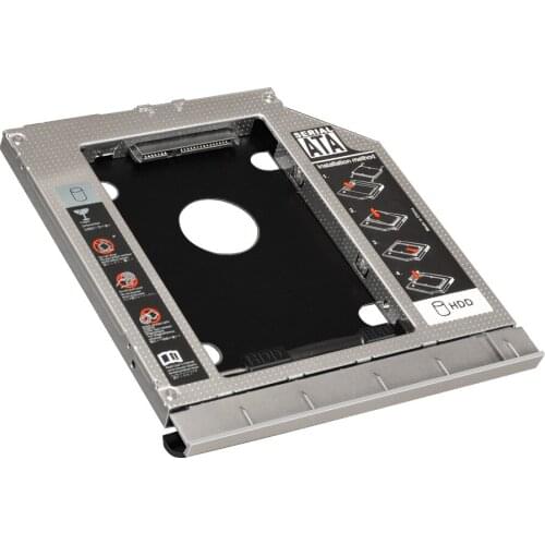 2nd HDD Caddy 9.5mm SATA 3.0 Dual LED SSD HDD Case Enclosure for HP ProBook 440 445 450 455 470 G0 G1 G2 DVD/CD-ROM