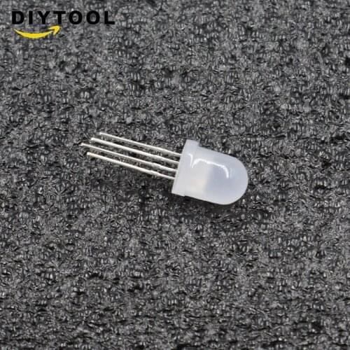 50pcs PL9823 F8 8mm LED round RGB LED P9823 chipset inside Full color LED