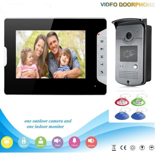 7" Color LCD Wired Video Doorbell Door Phone Night Vision 700TVL Camera Visual Intercom Home Videophones Interphone