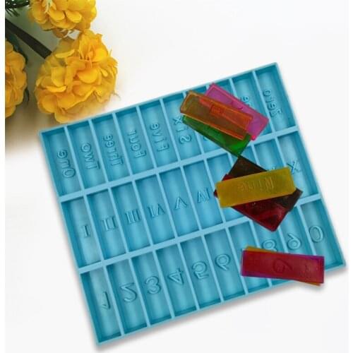 Arabic and Roman Numbers Dominoes Epoxy Resin Mold Domino Game Toys Silicone Mould DIY Crafts Ornaments Jewelry Casting Tools