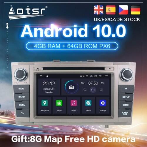 Android 10.0 PX6 For Toyota Avensis T27 2009-2015 Car GPS Navigation Auto Radio Stereo DVD Multimedia Video Player HeadUnit 2Din