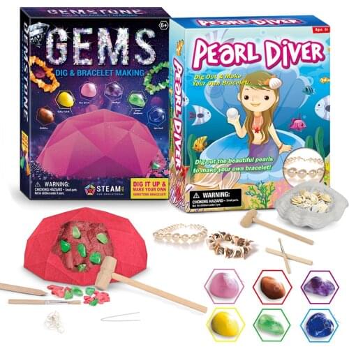Gem Dig Kit Dig Up Real Gemstones Great Science Kit Gemology Mining Gift for Kids Boys Girls Rocks Minerals Excavation Toys
